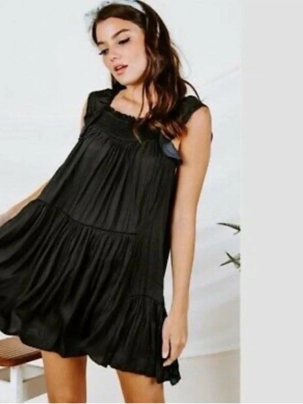 Free People Intimately Want Your Love Slip Dress Black XSmall